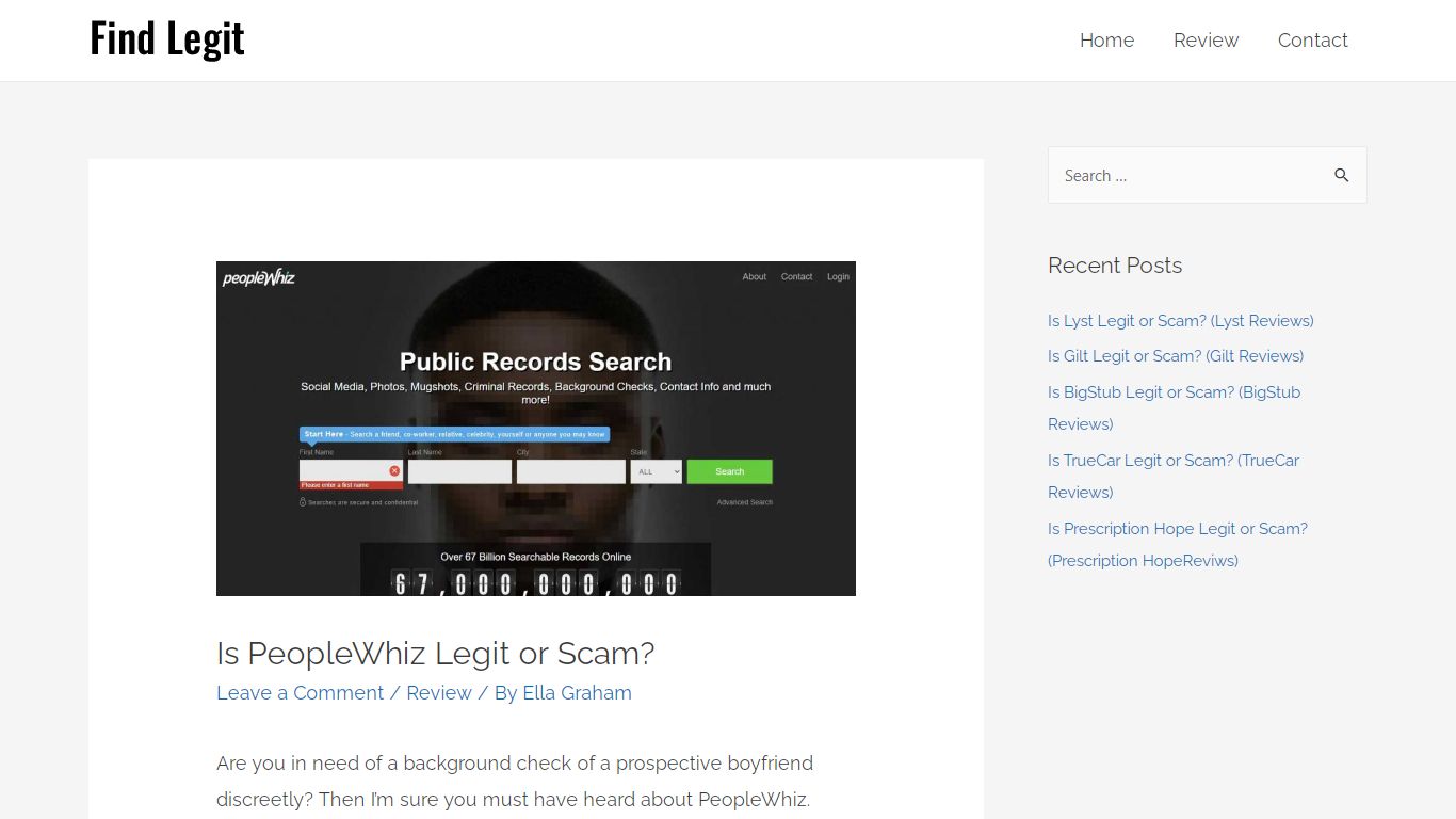 Is PeopleWhiz Legit or Scam? - PeopleWhiz Reviews - Find Legit