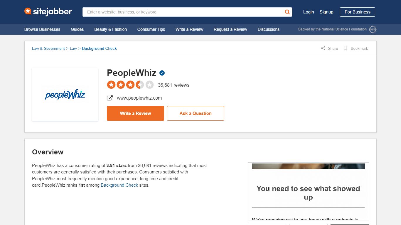 35,413 Reviews of Peoplewhiz.com - Sitejabber